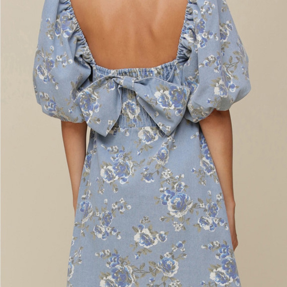 Avec Les Filles Baby doll dress - Blue floral M - Picture 2 of 2